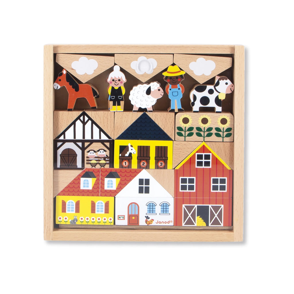 Set di 36 cubi in legno Cross Roads – Campagna
