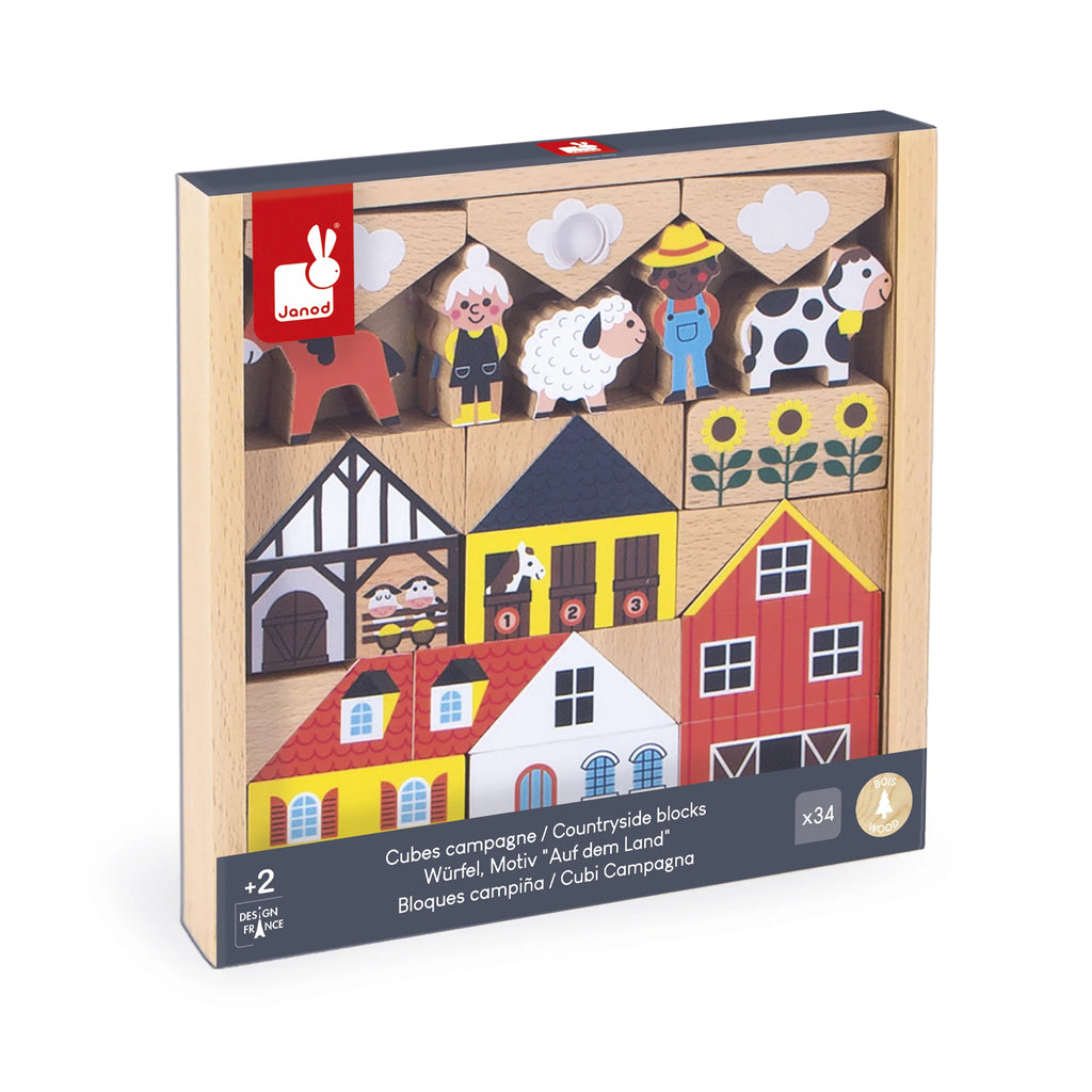 Set di 36 cubi in legno Cross Roads – Campagna