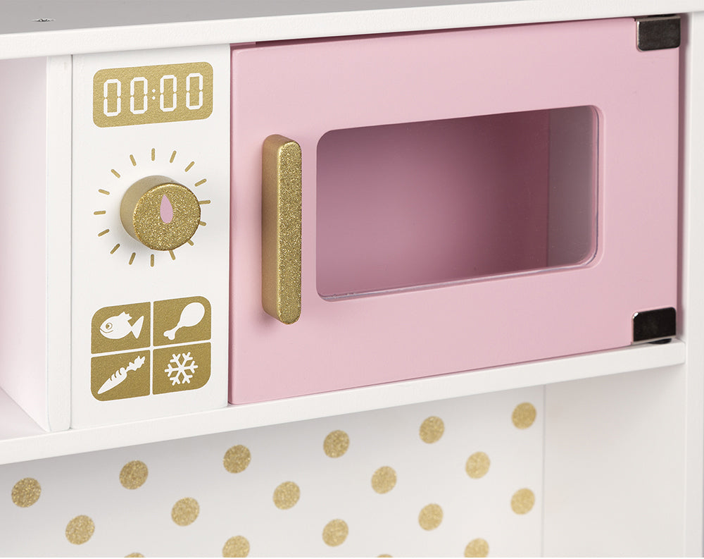 Cucina in legno, sonora e luminosa con accessori Candy chic