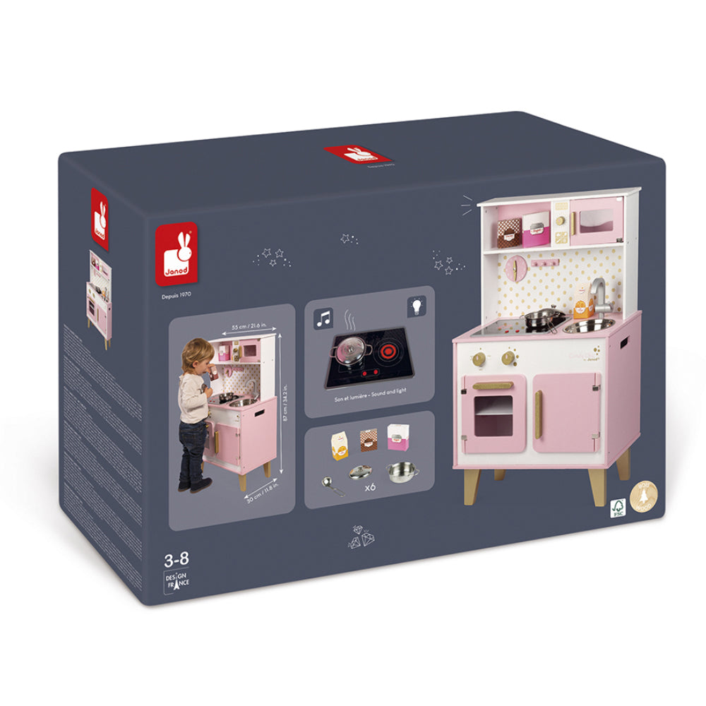 Cucina in legno, sonora e luminosa con accessori Candy chic