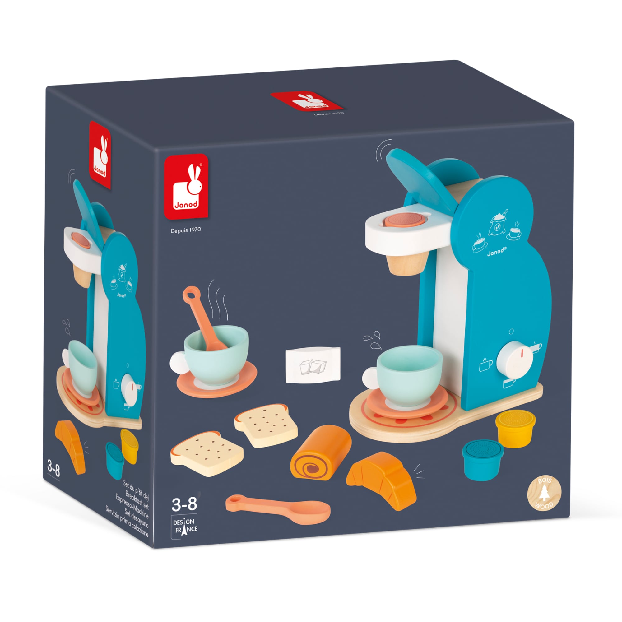 Wooden breakfast service