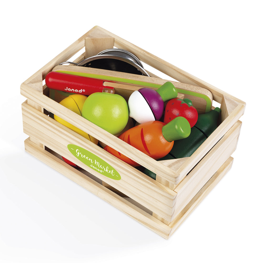 Maxi set, Frutta e verdura da tagliare in legno