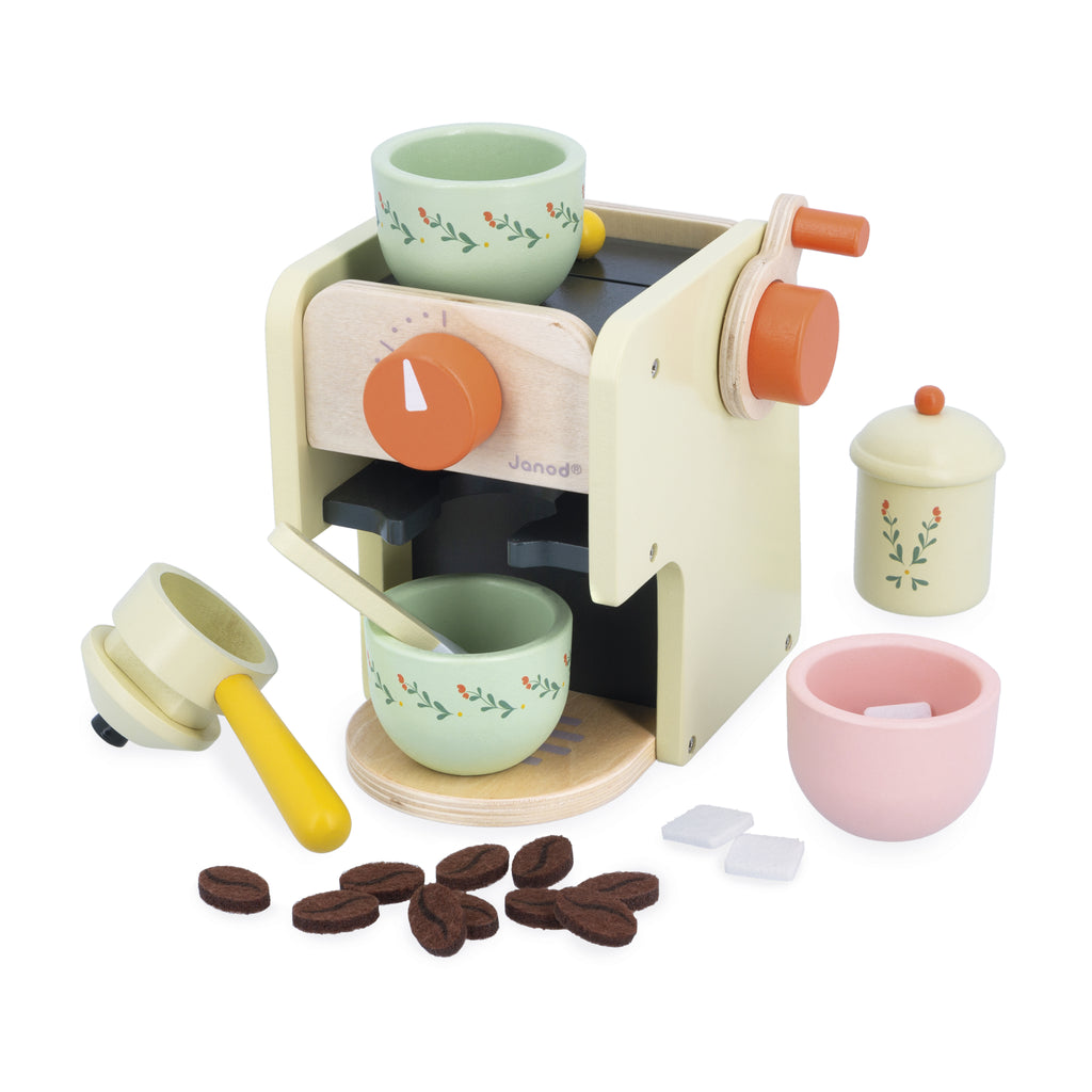 Macchina da caffè e accessori in legno, Nonna Sole