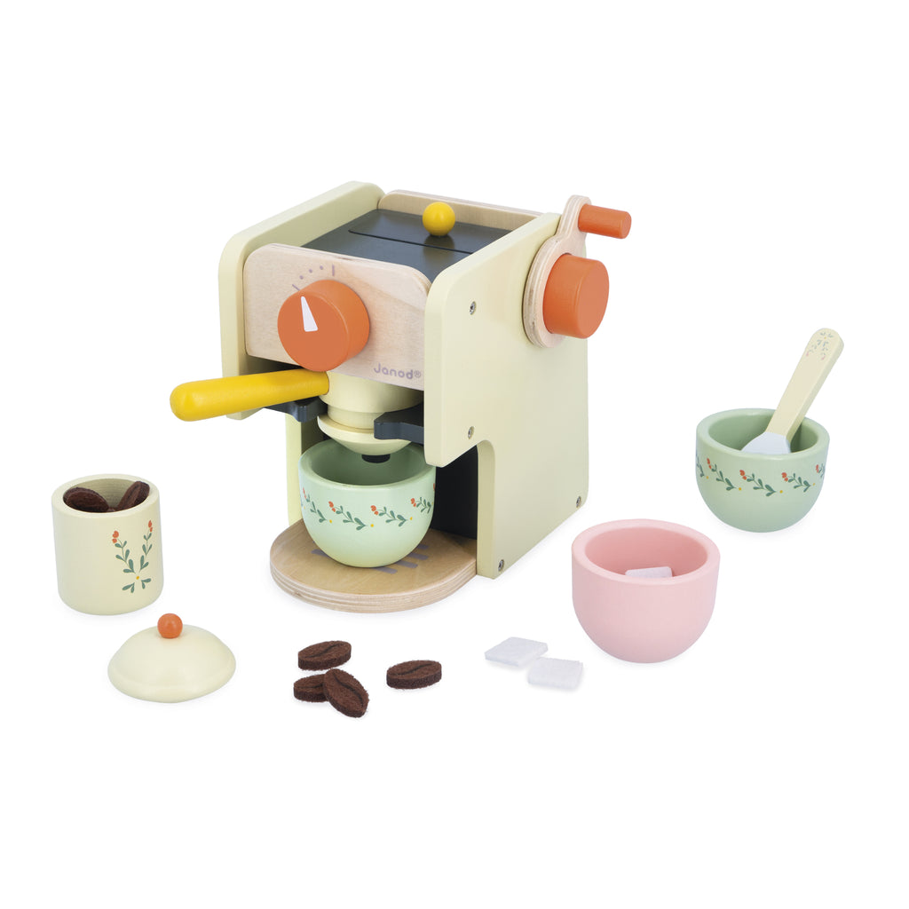 Macchina da caffè e accessori in legno, Nonna Sole
