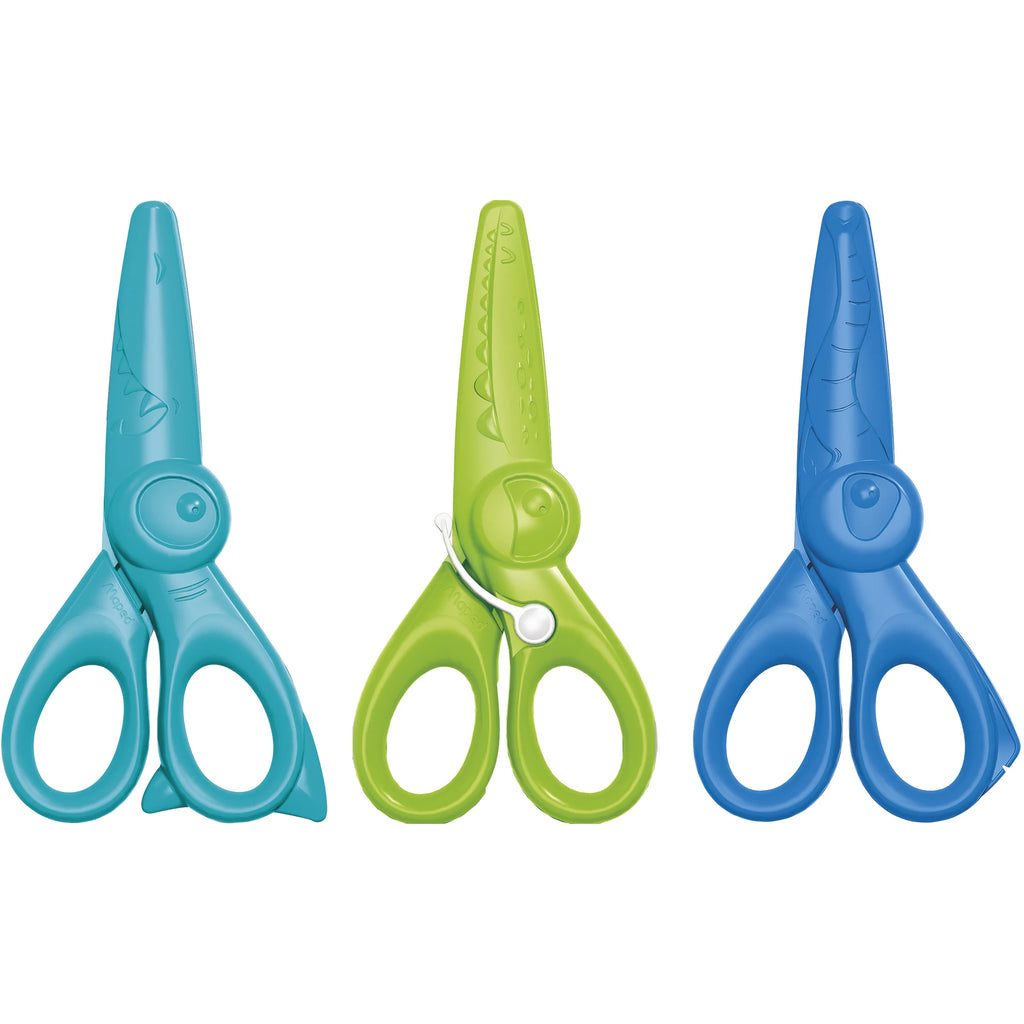 Set de 3 ciseaux enfant - droit, zigzag et arrondi