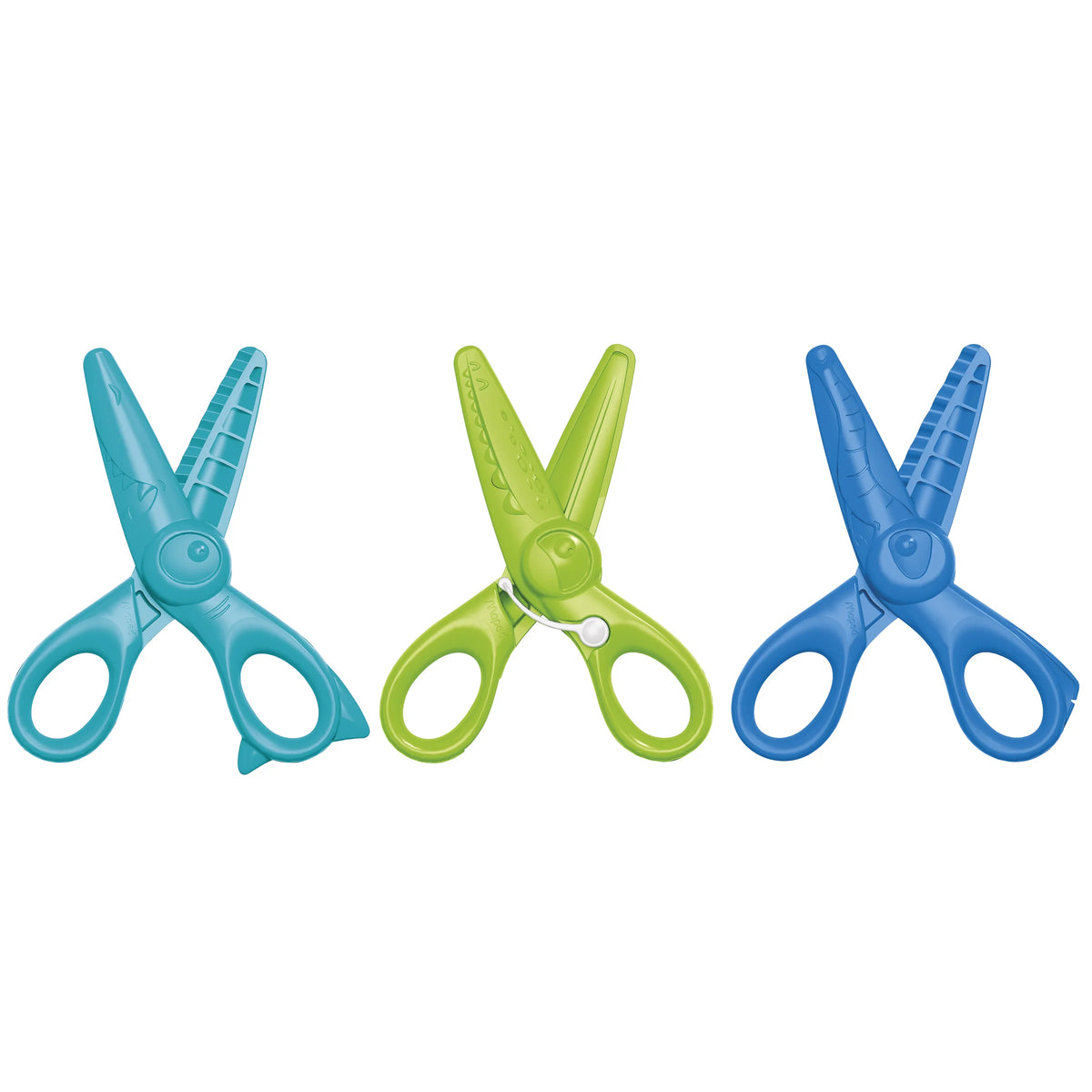 Set de 3 ciseaux enfant - droit, zigzag et arrondi