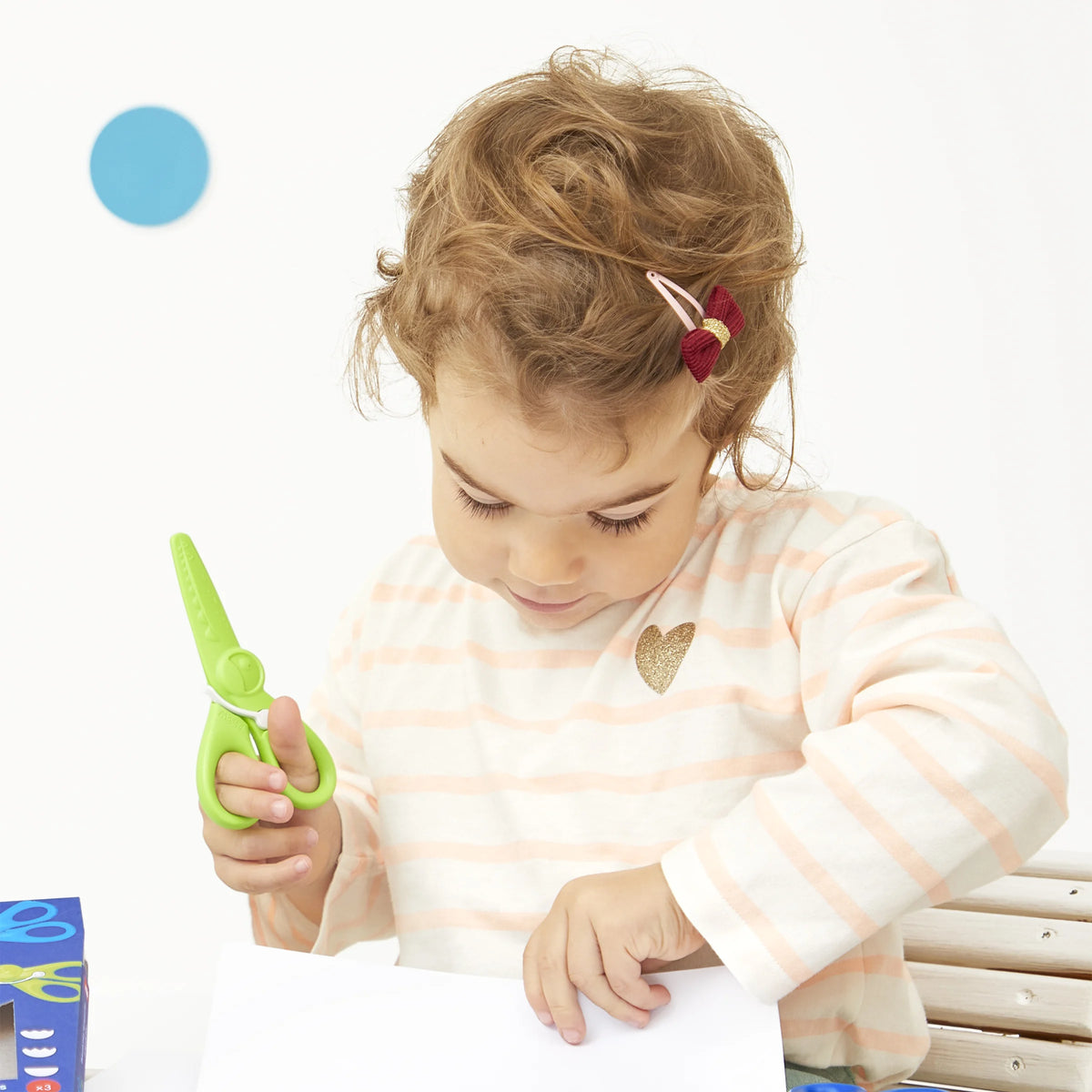 Set 3 forbici per bambini - dritto, zig-zag e arrotondato