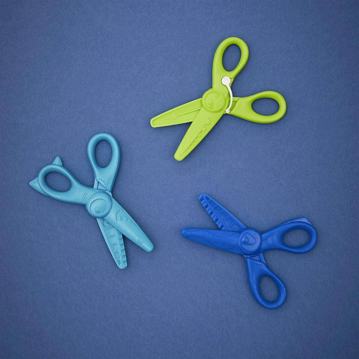 Set of 3 Children's Scissors - Straight, Zig-Zag & Rounded