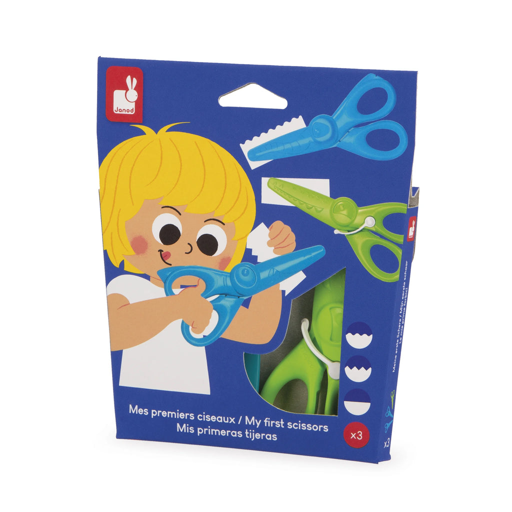 Set de 3 ciseaux enfant - droit, zigzag et arrondi