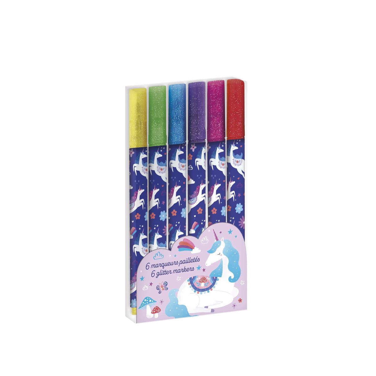 Set di 6 pennarelli glitterati