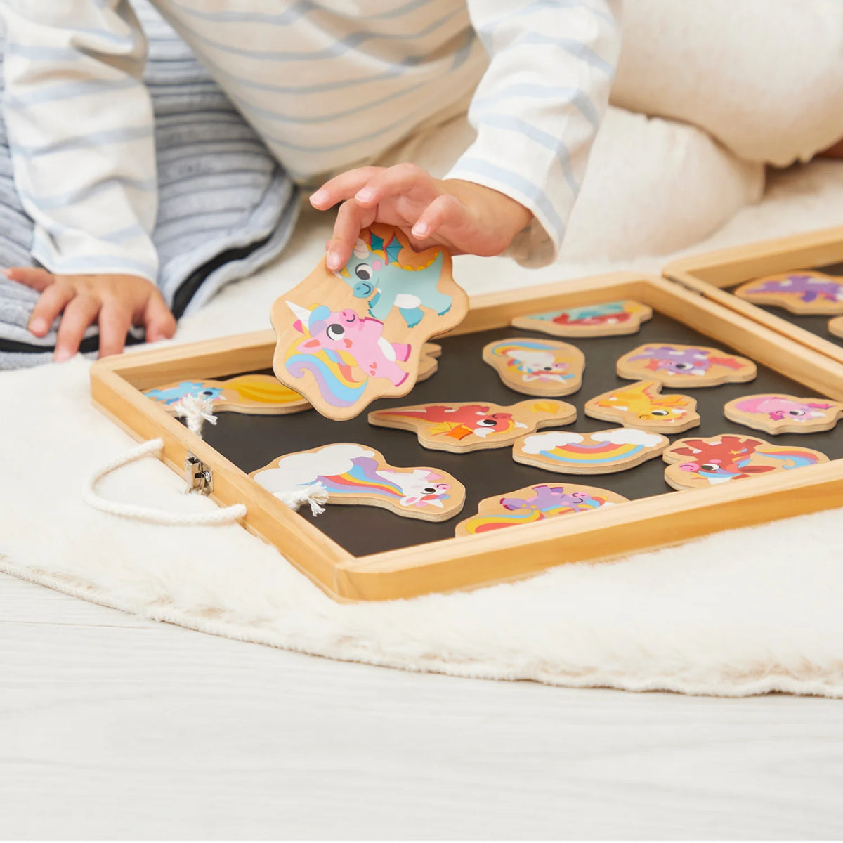 Wooden Unicorn & Dragon Magnets – 24 Pieces