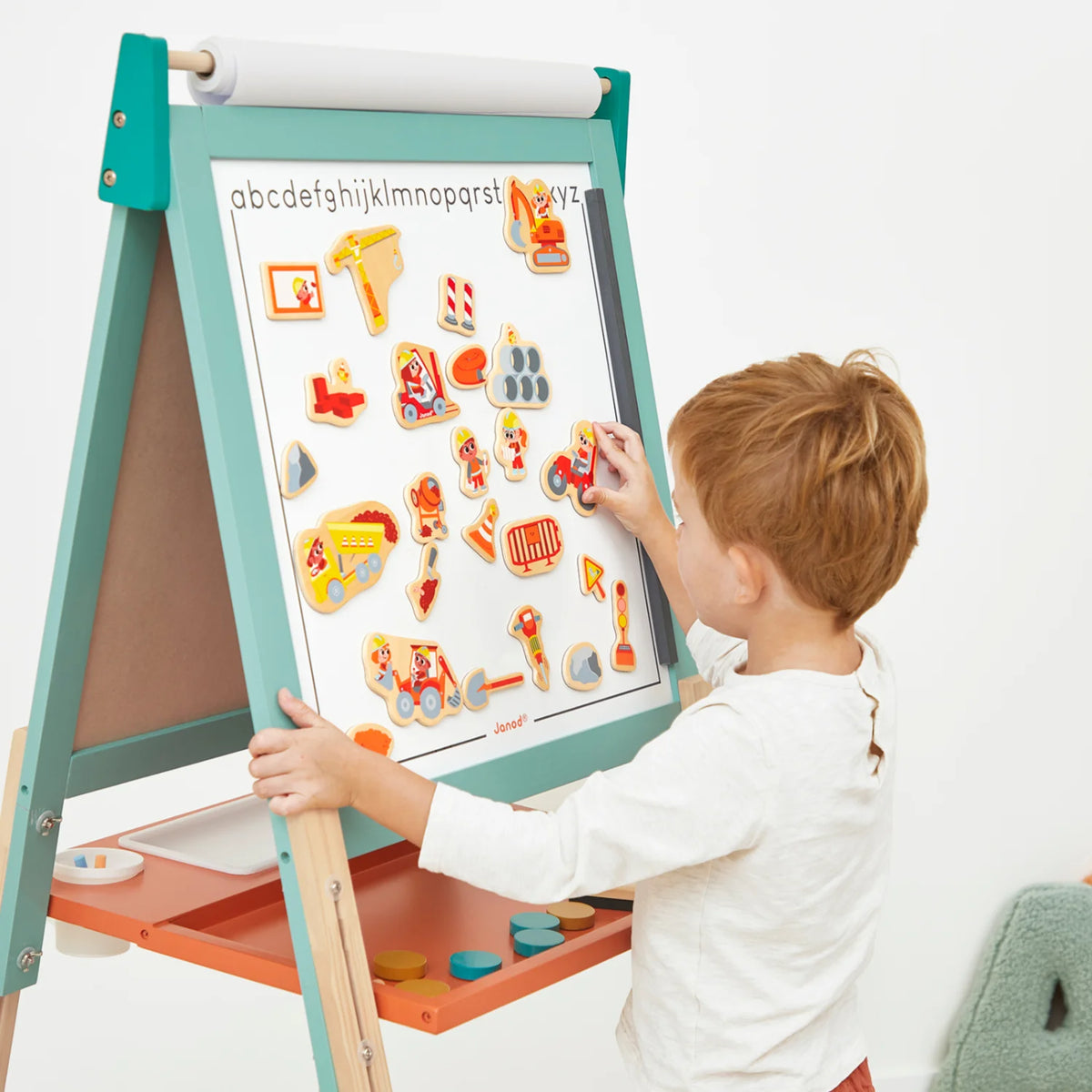 Wooden Construction Magnets – 24 Pieces
