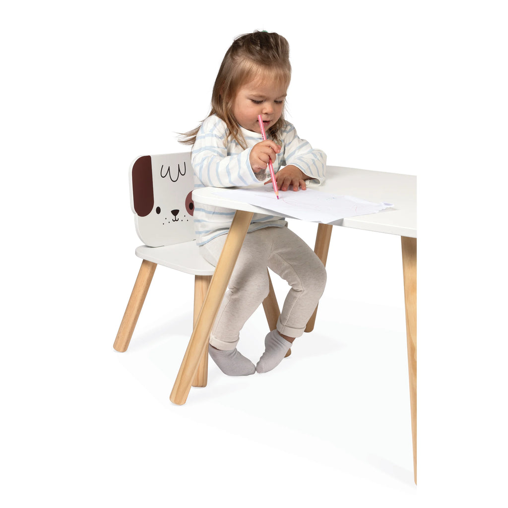 Sedia in legno per bambini, Cane