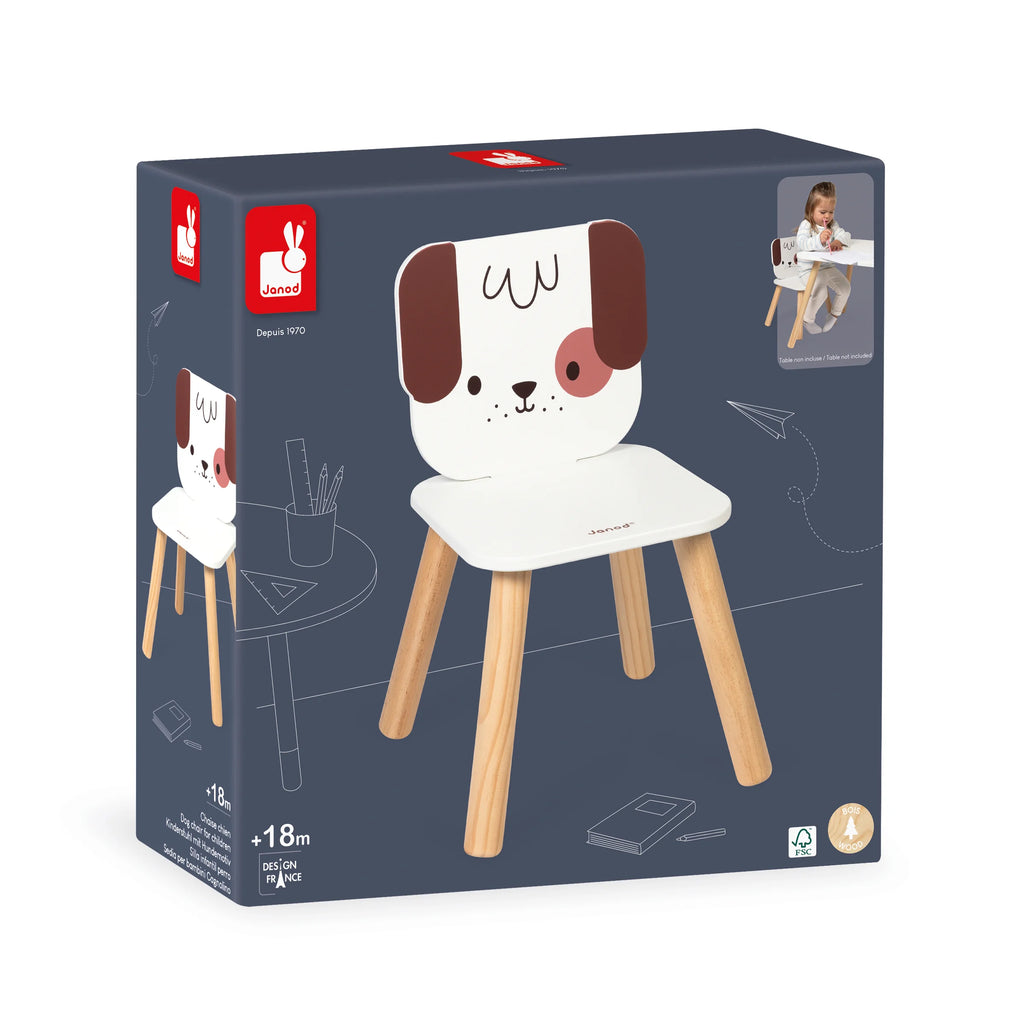 Sedia in legno per bambini, Cane