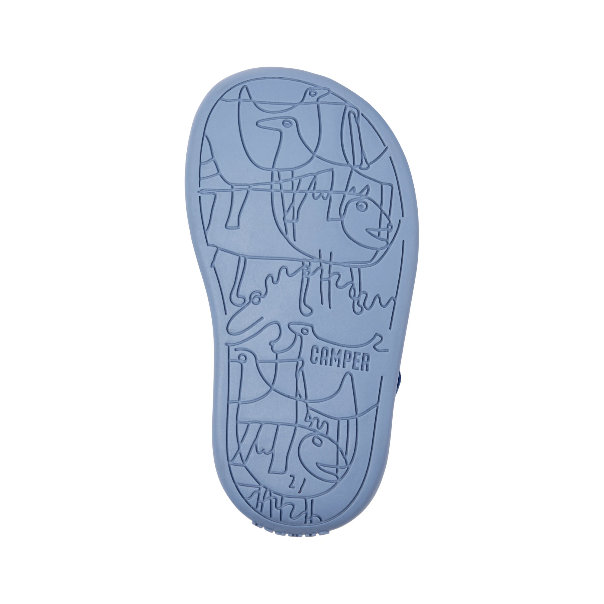 Open sandals with two multicolored leather straps