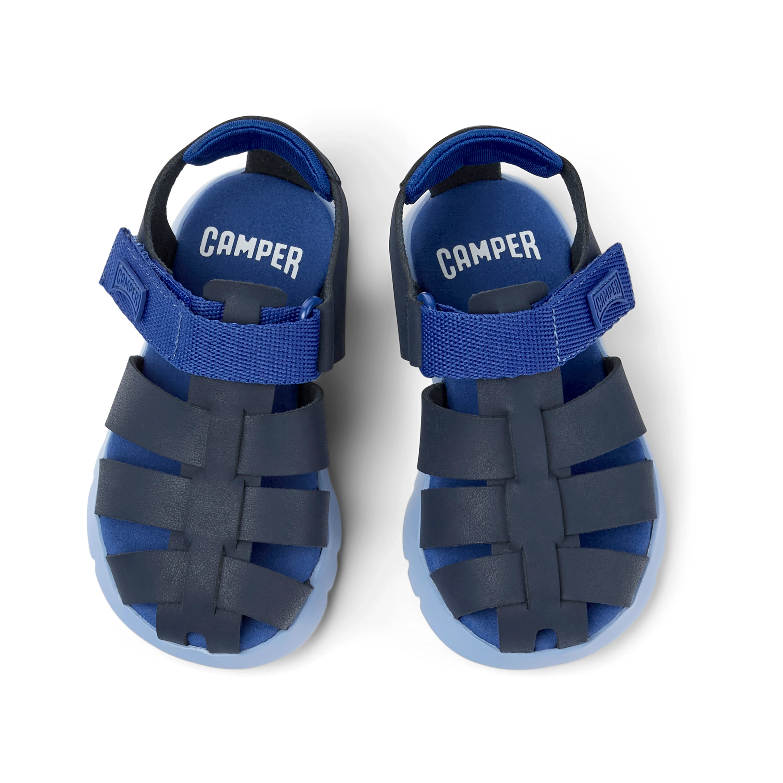Sandali in pelle blu, Oruga | Camper per bambini