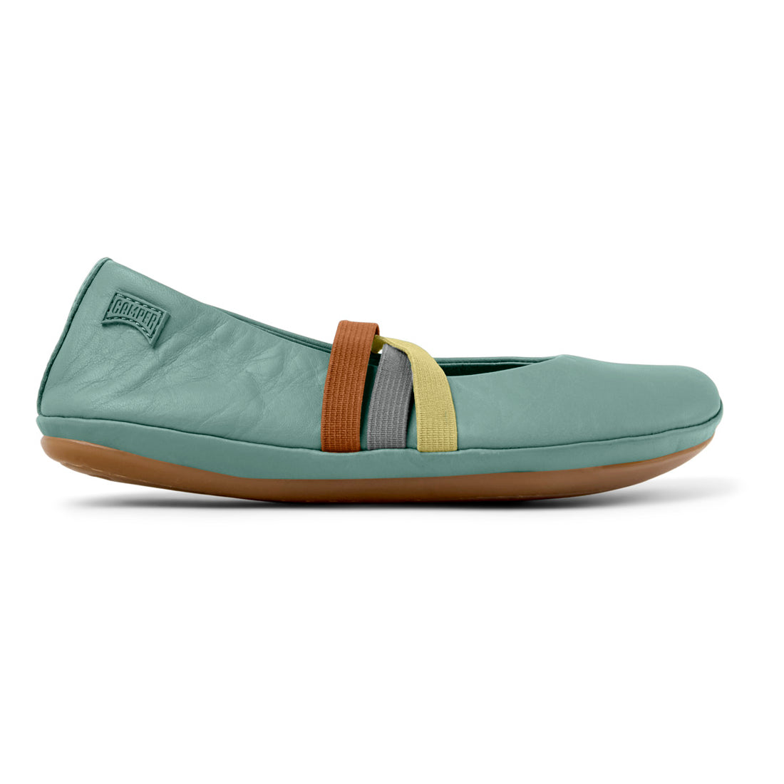 Green leather ballerinas for girls, Twins