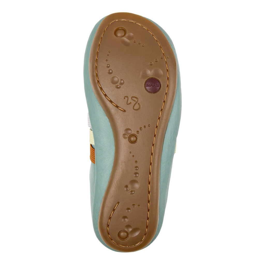 Green leather ballerinas for girls, Twins