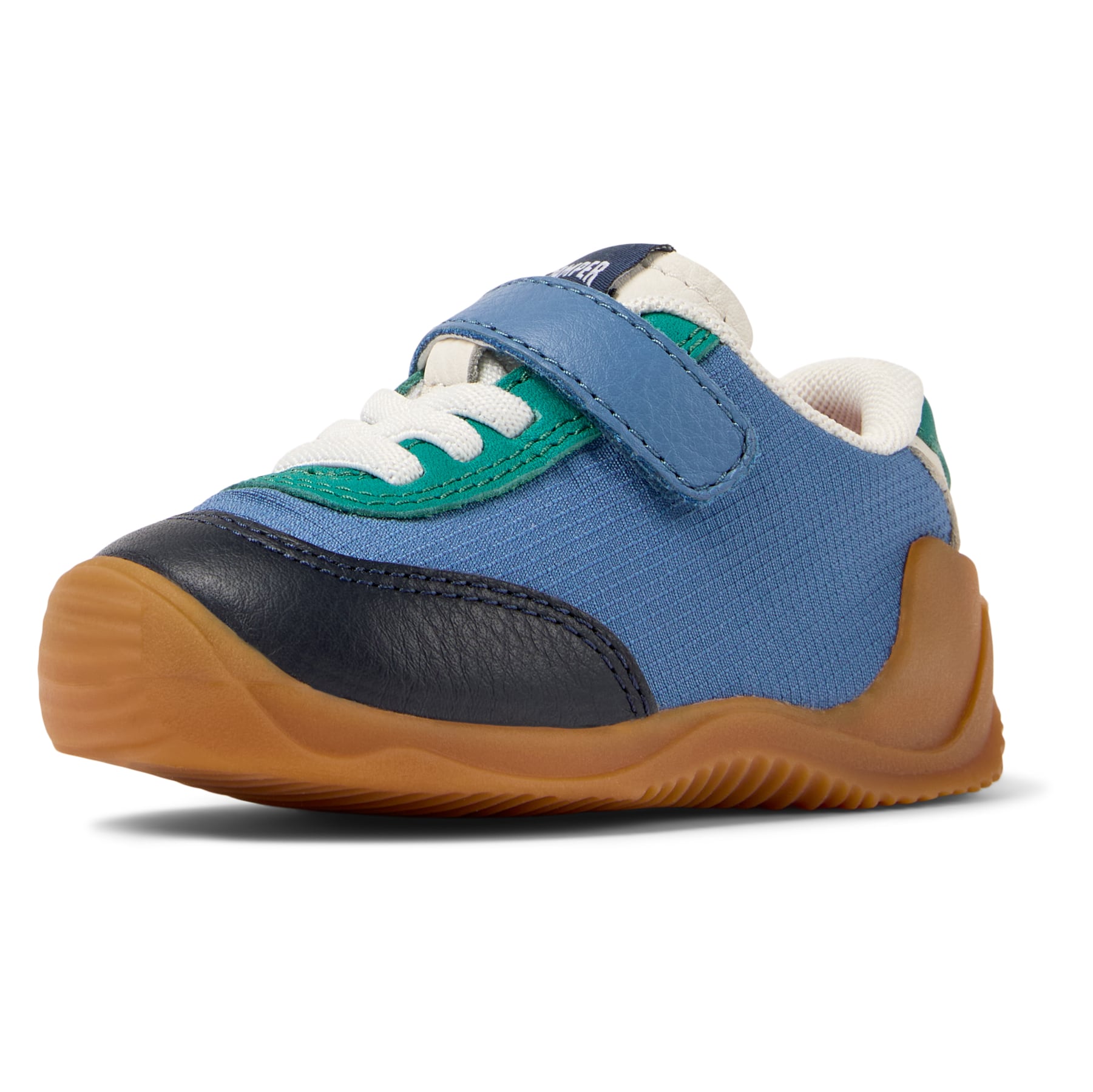 Blue-green fabric and leather sneaker, Dadda