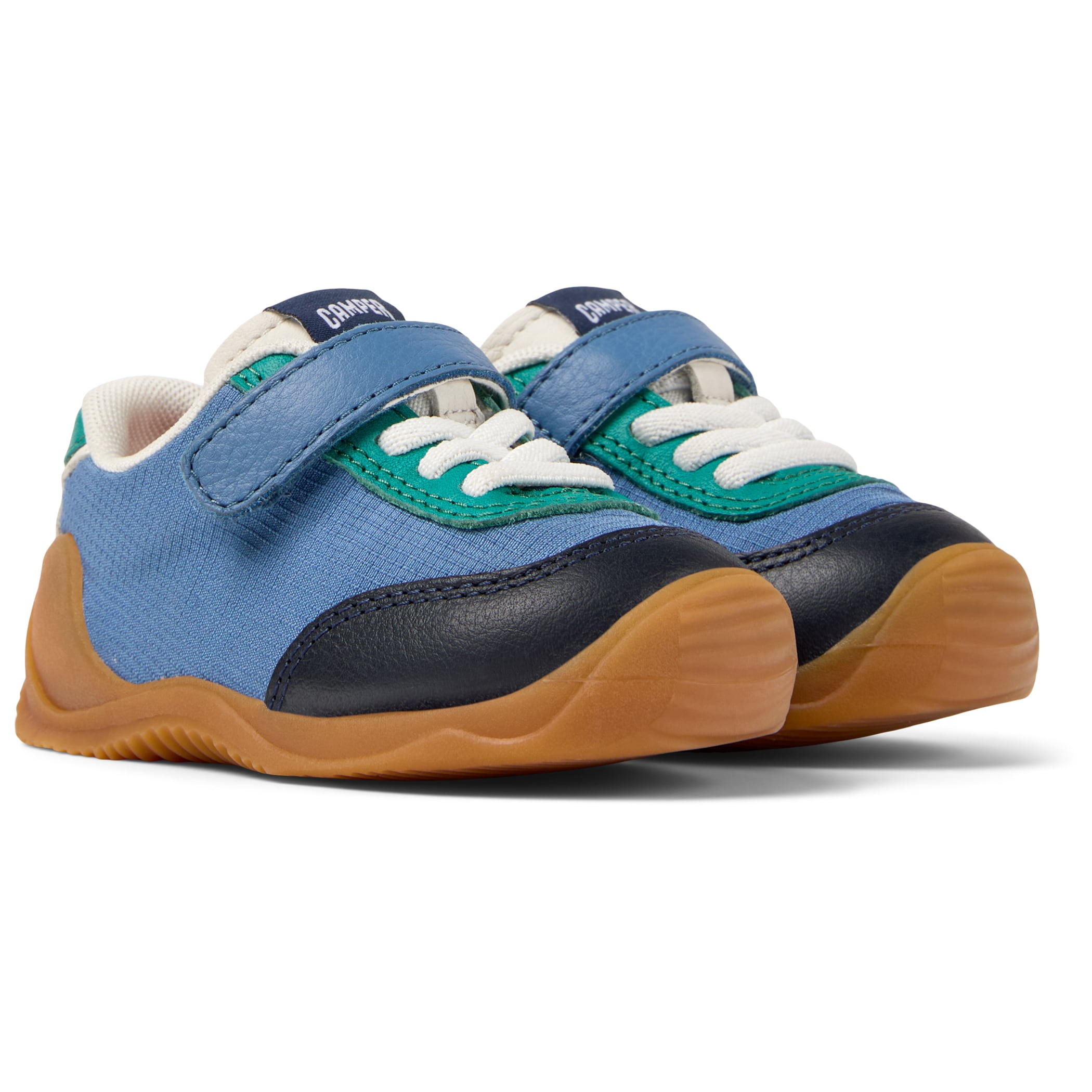 Blue-green fabric and leather sneaker, Dadda