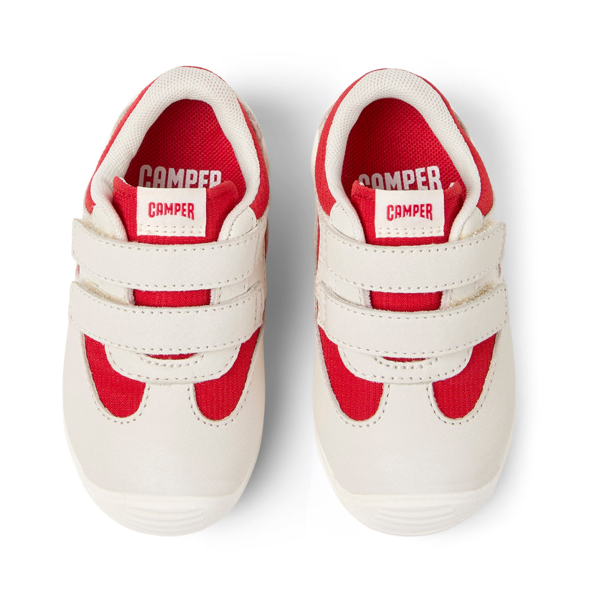 White and red sneaker in fabric and leather, Dadda