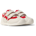White and red sneaker in fabric and leather, Dadda
