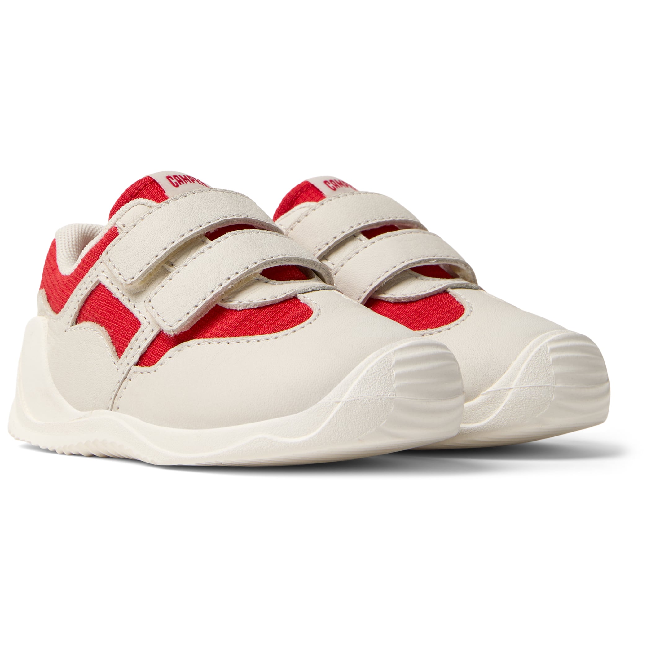 White and red sneaker in fabric and leather, Dadda