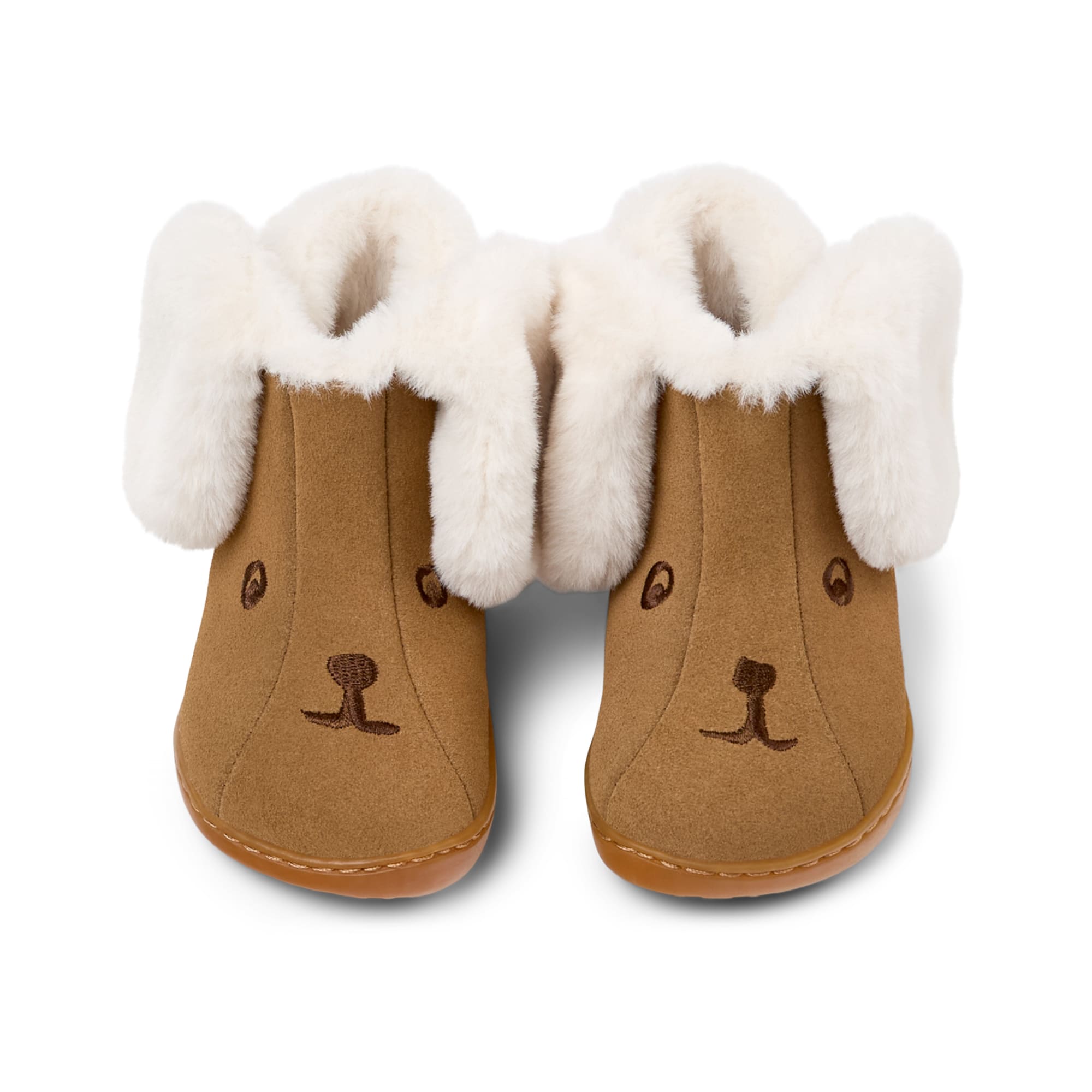Brown suede ankle boot with ears, Twins