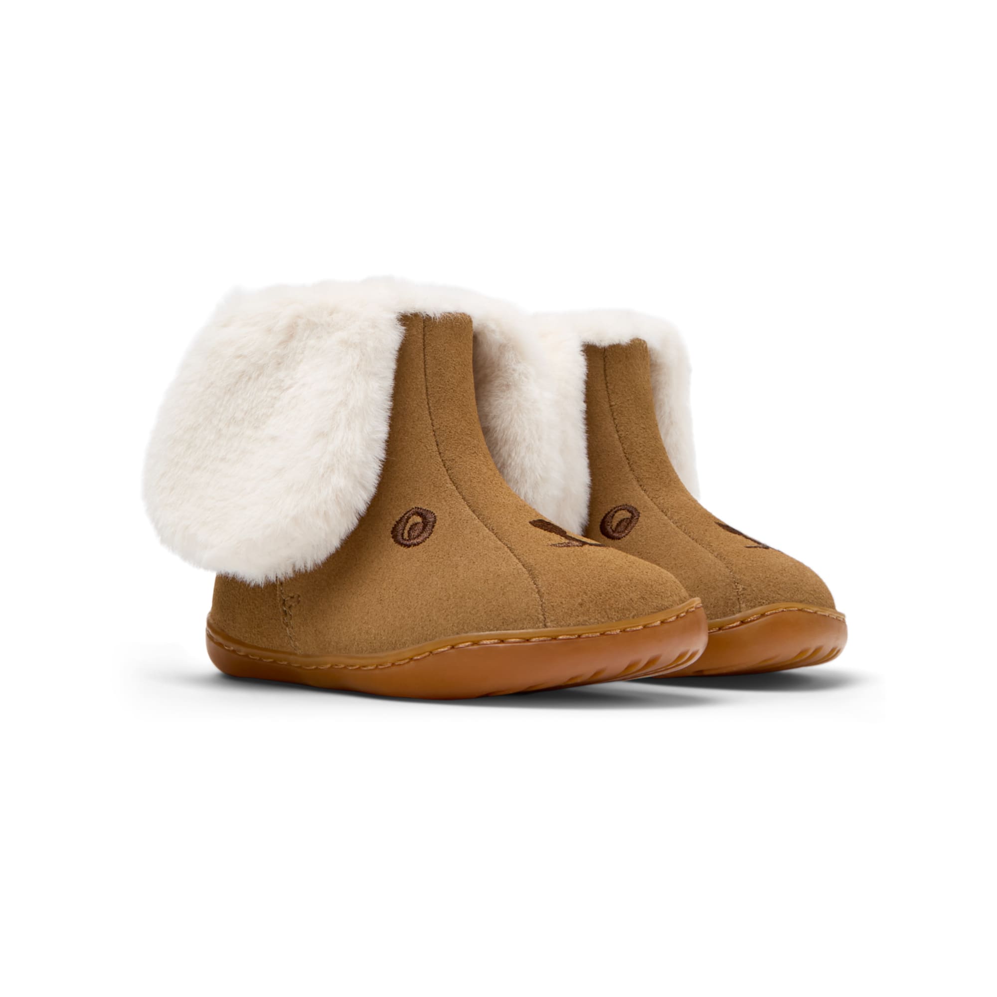 Brown suede ankle boot with ears, Twins