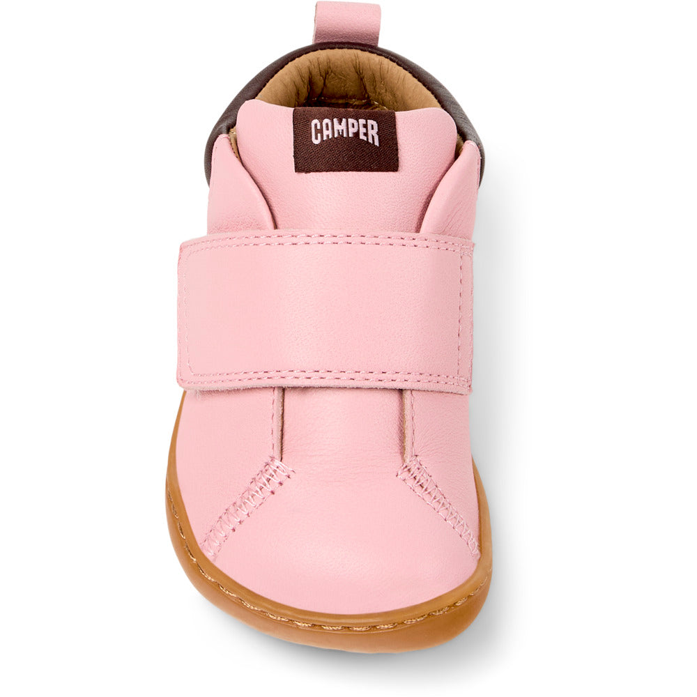 Pink leather ankle boots for kids