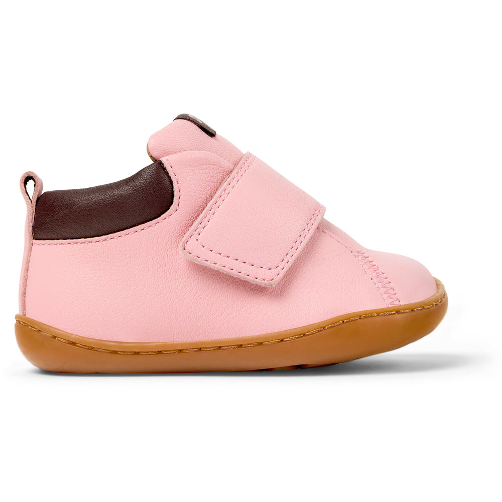 Pink leather ankle boots for kids
