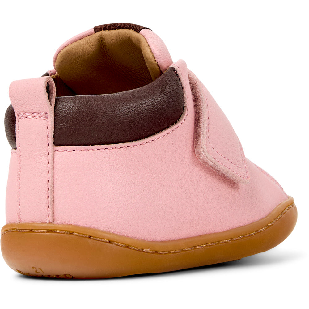 Pink leather ankle boots for kids
