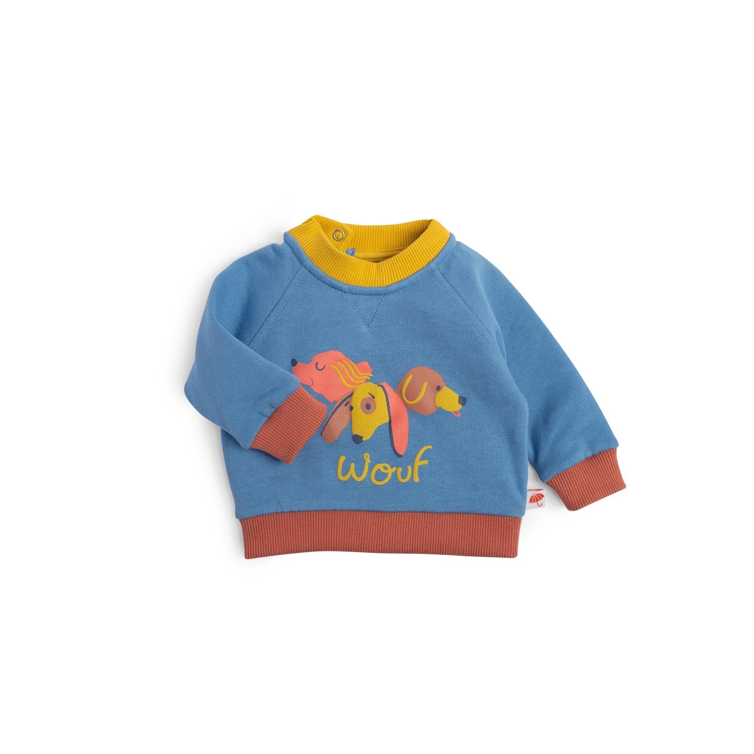 Blue brushed sweatshirt with dogs, Kalvin
