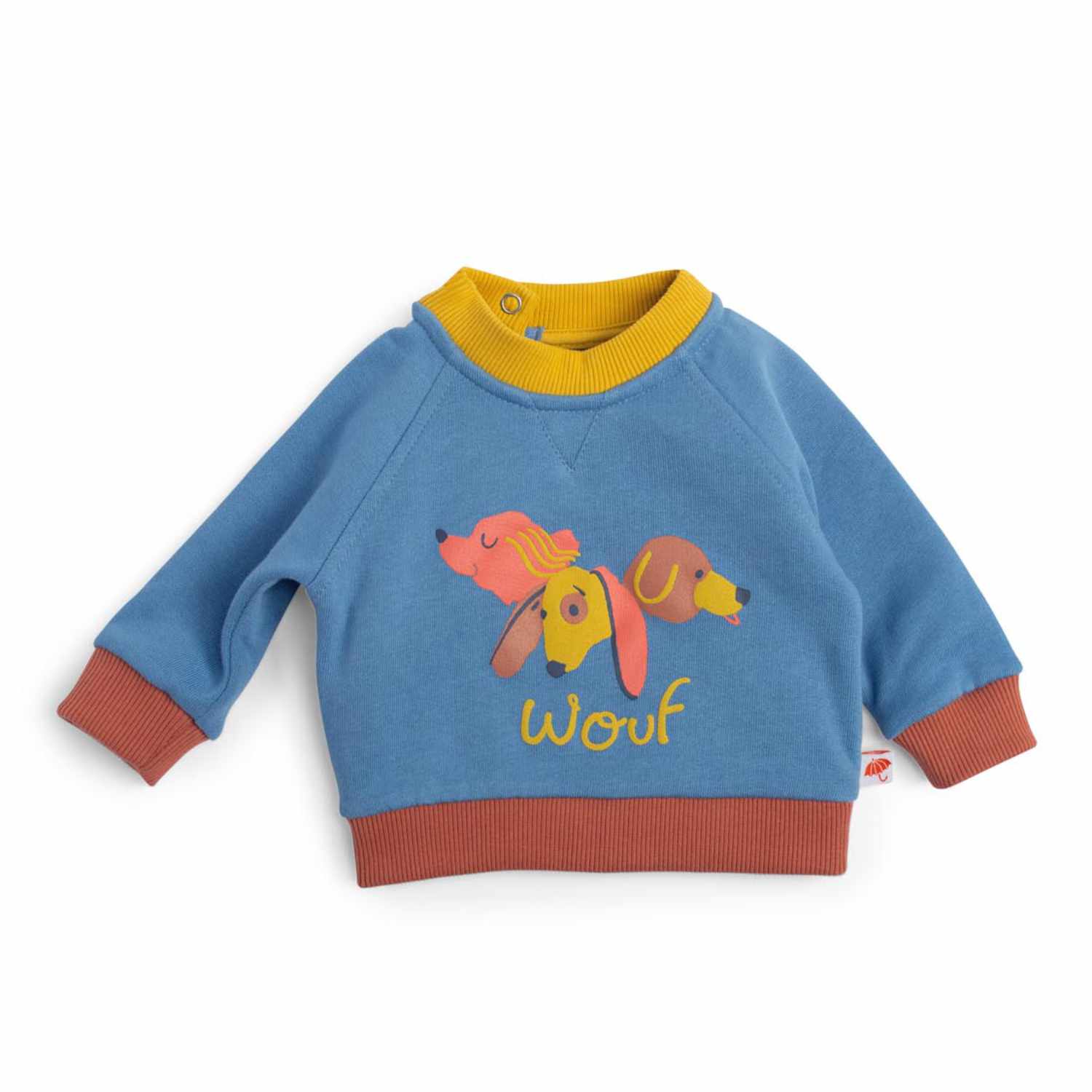 Blue brushed sweatshirt with dogs, Kalvin