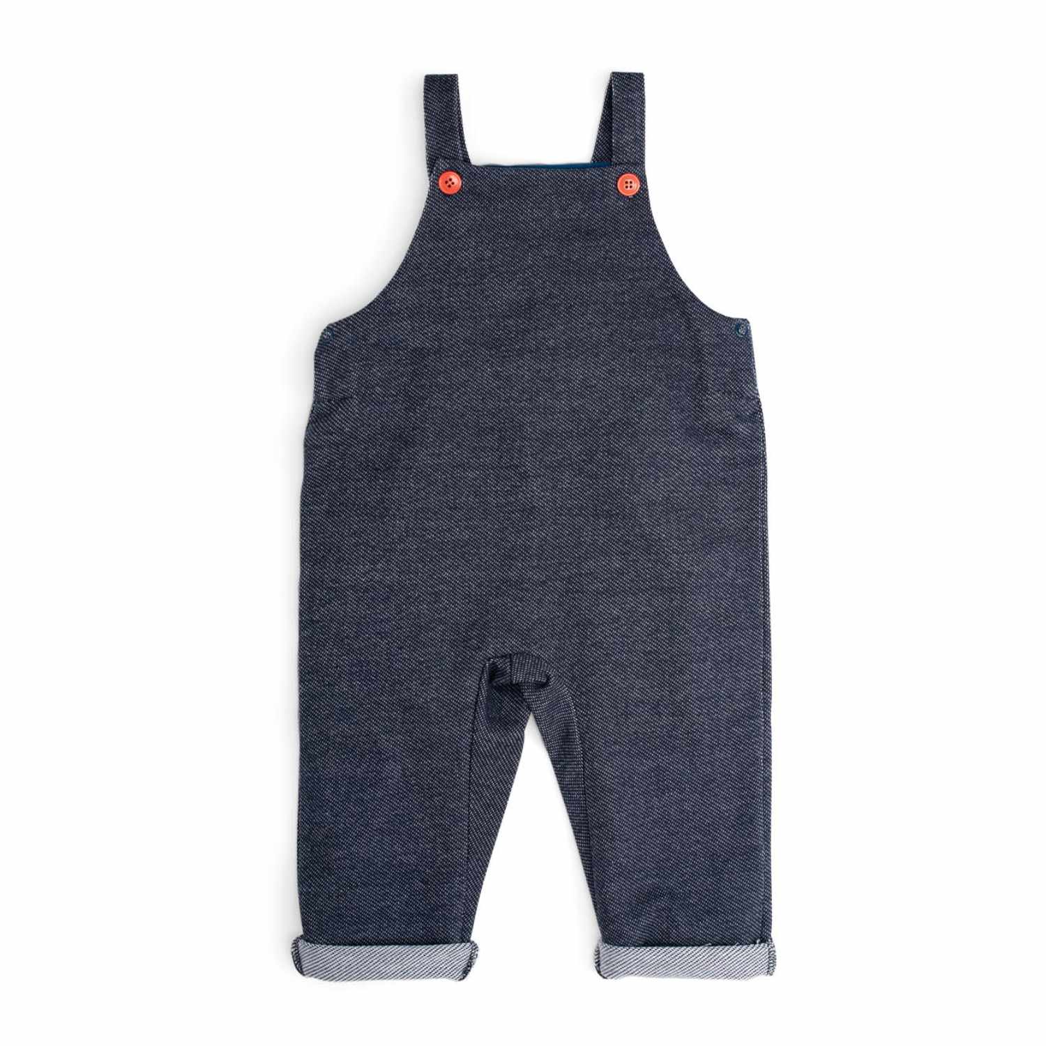 Salopette in cotone effetto denim, Kapok