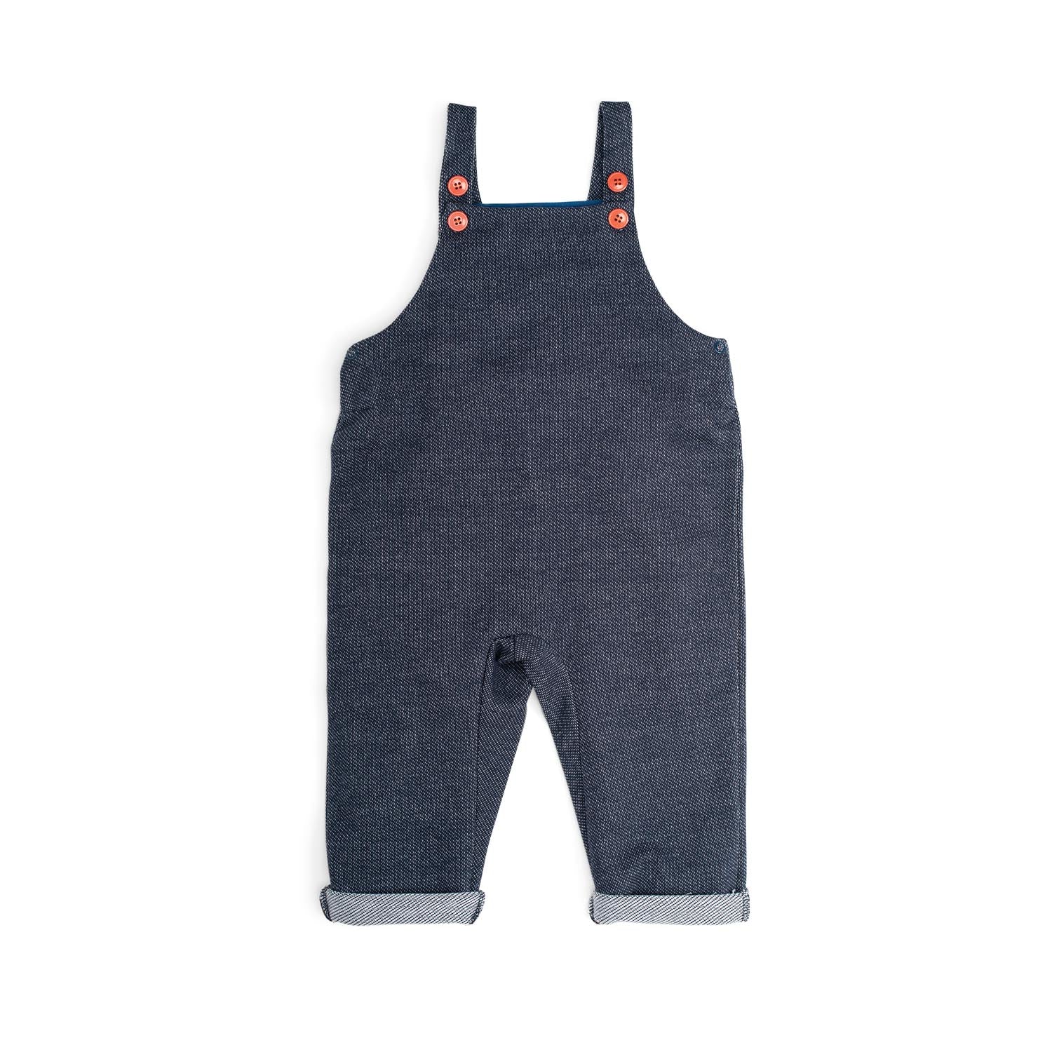 Salopette in cotone effetto denim, Kapok