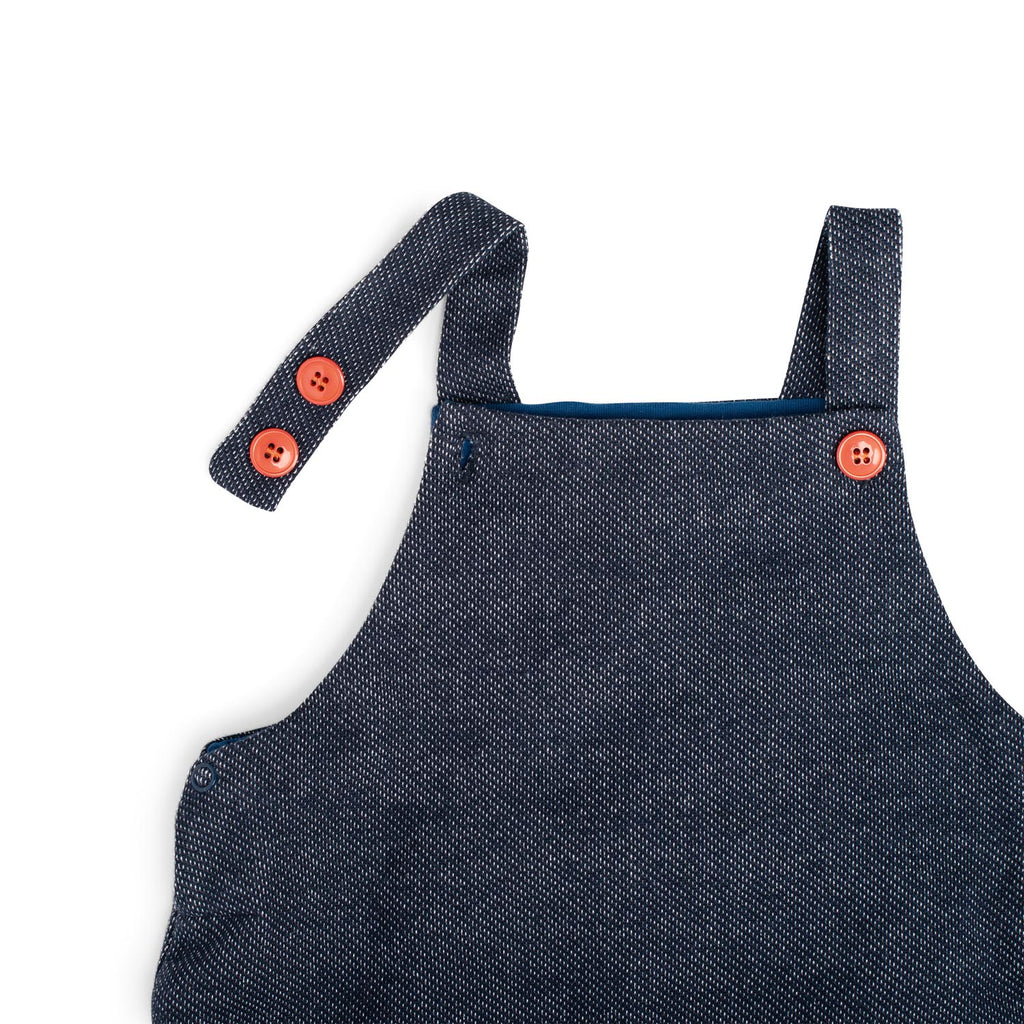 Salopette in cotone effetto denim, Kapok