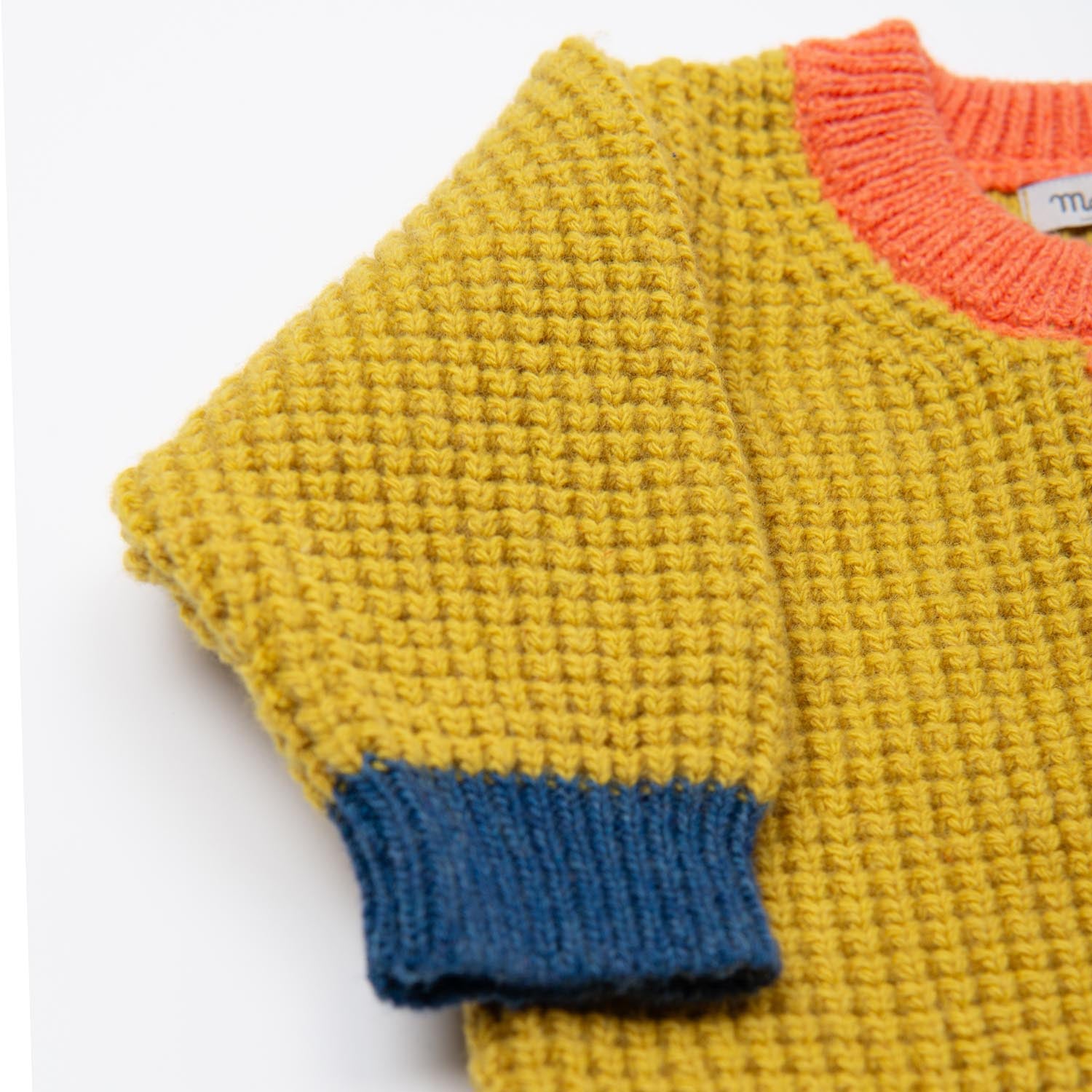 Chunky tricolor knit cardigan, Karel