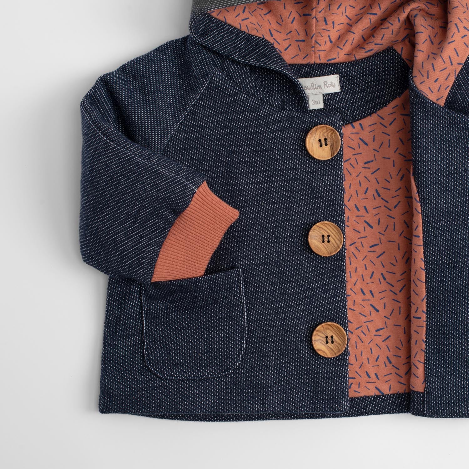 Cappotto con cappuccio in felpa effetto denim, Kasper