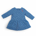 Blue polka dot brushed fleece dress, Kathie
