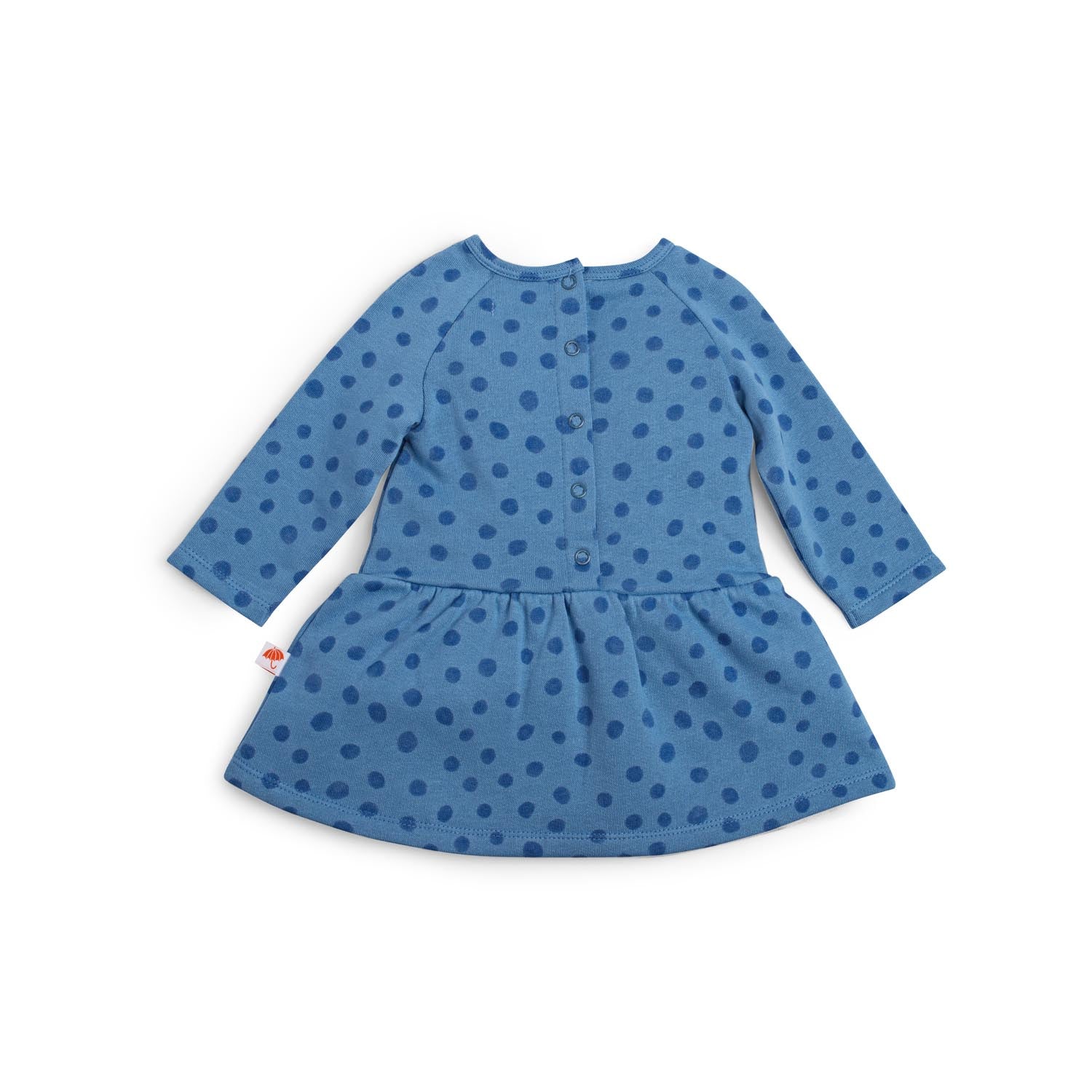 Blue polka dot brushed fleece dress, Kathie