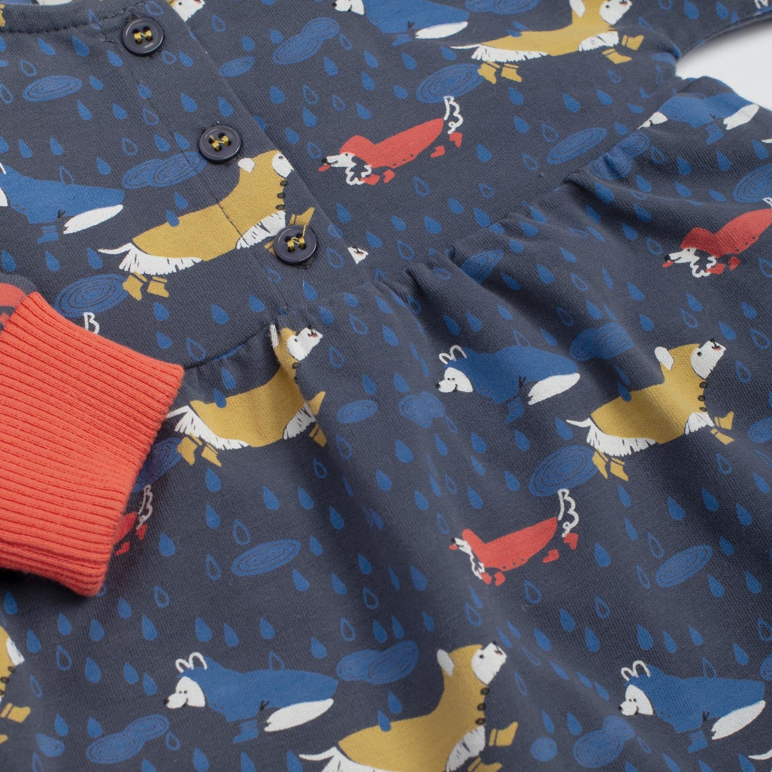 Abito in caldo cotone blu cani, Kloe