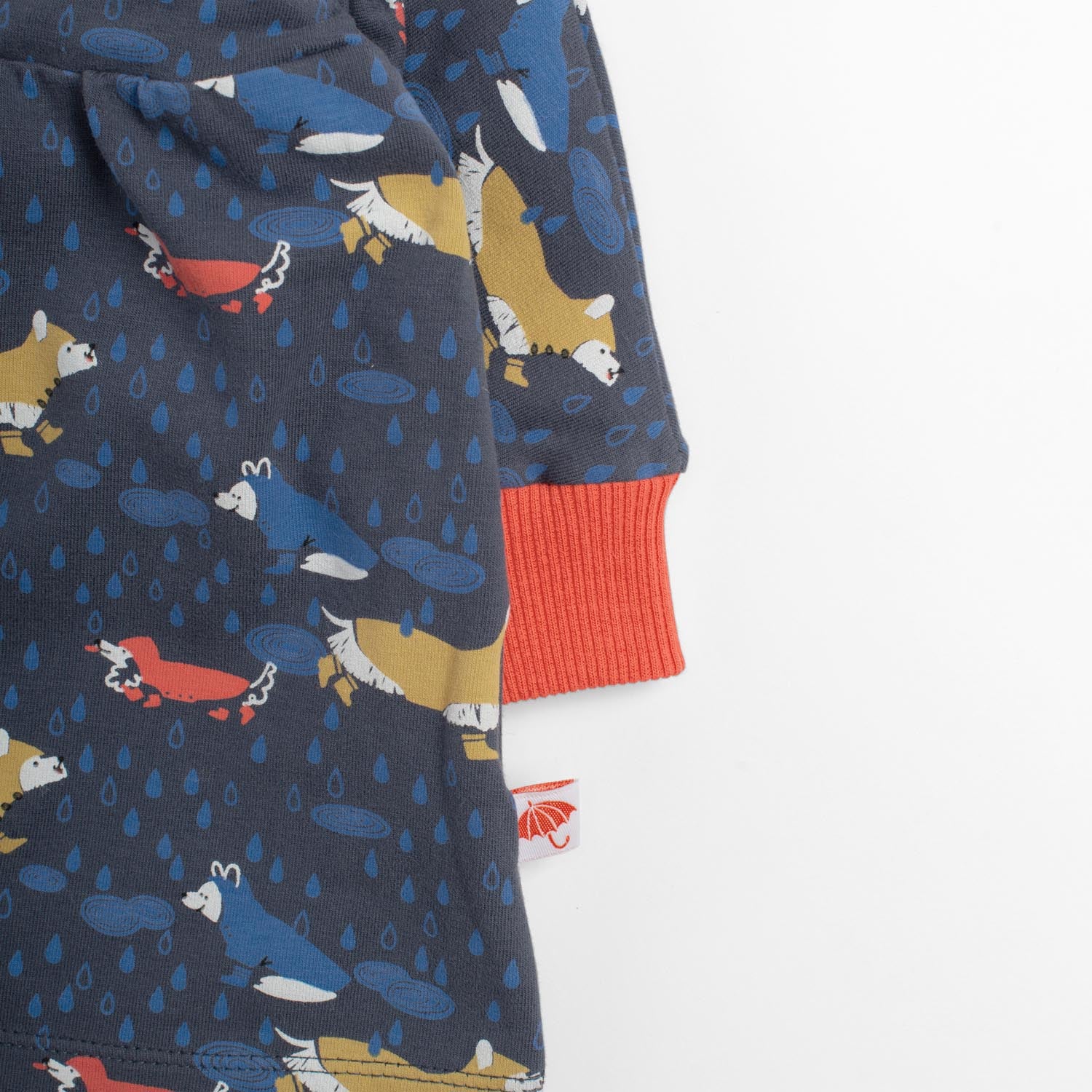 Abito in caldo cotone blu cani, Kloe