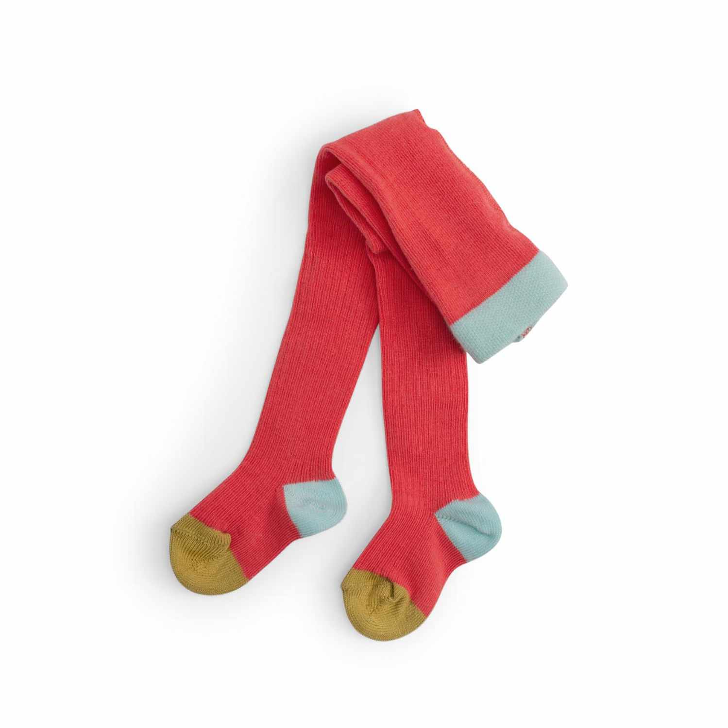 Coral knitted ribbed tights, Koda