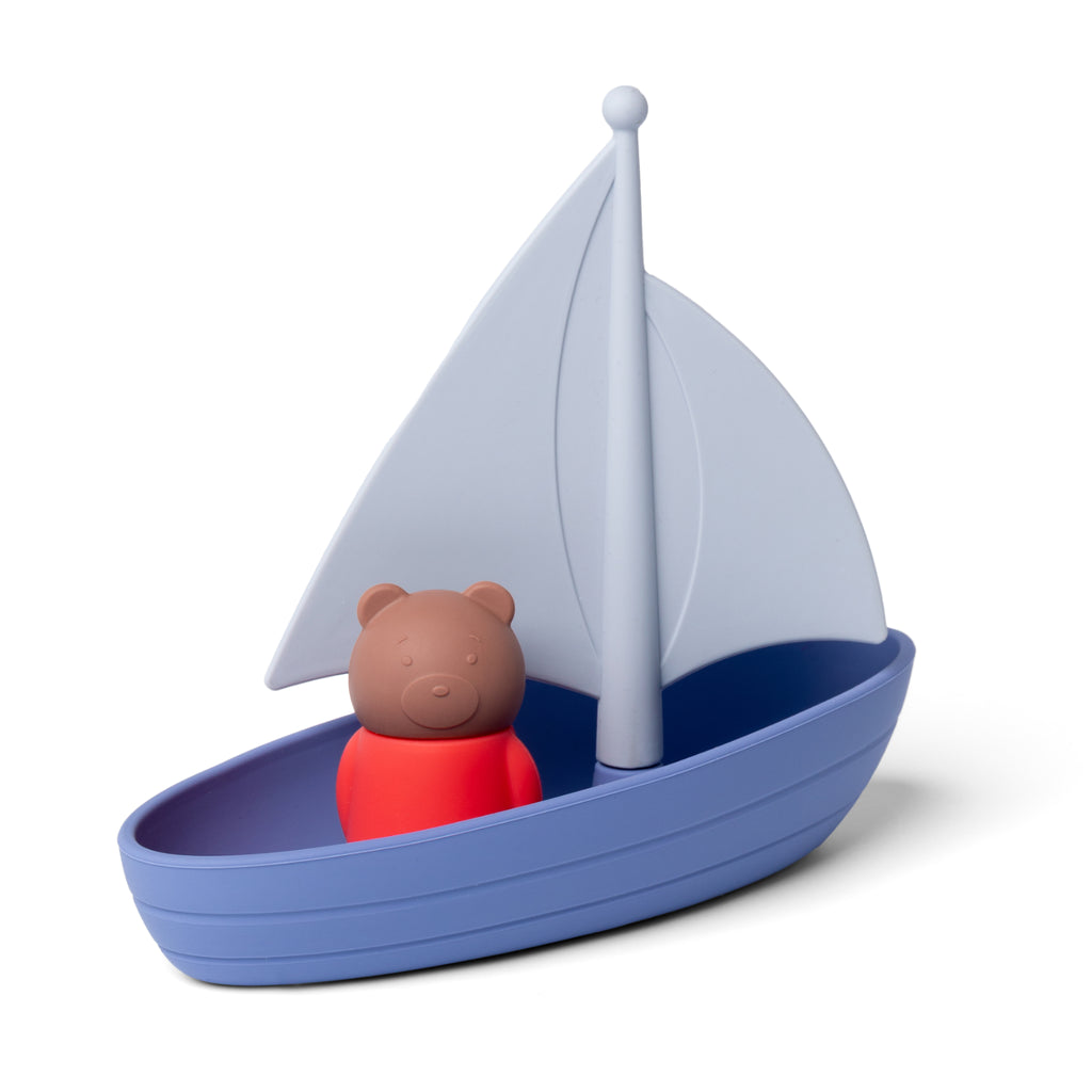 Silicone bath toy, Little boat with teddy bear