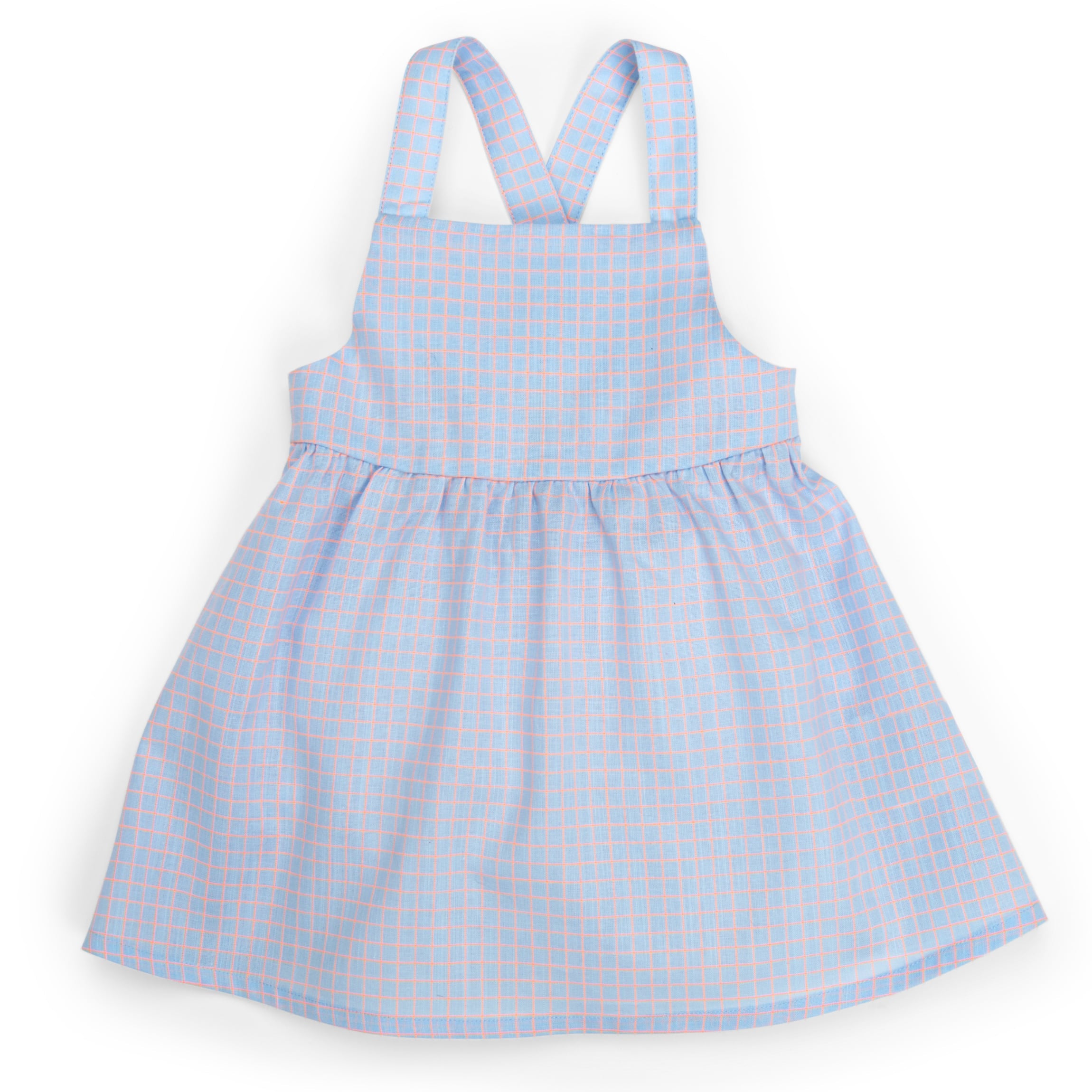 Blue Check Cotton Dress, Lucie