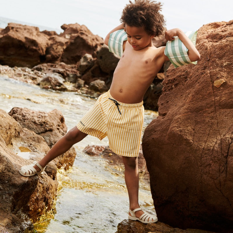 Beach sandals, soft and adjustable, Mustard 