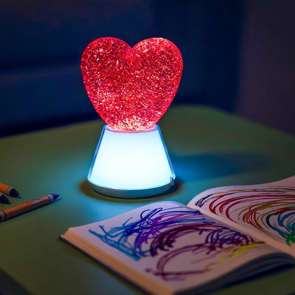 Magic lamp with glitter, Heart