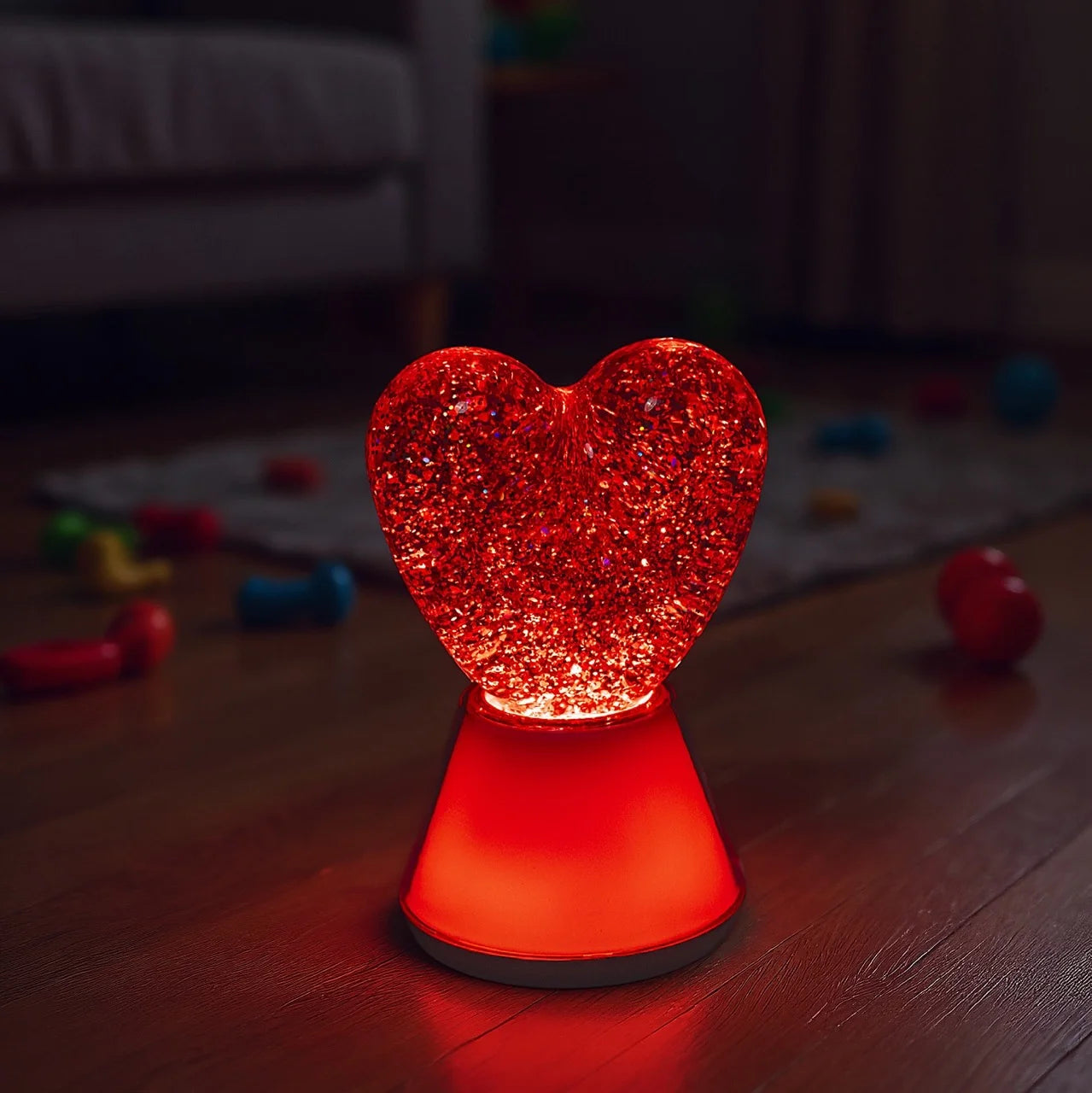 Magic lamp with glitter, Heart