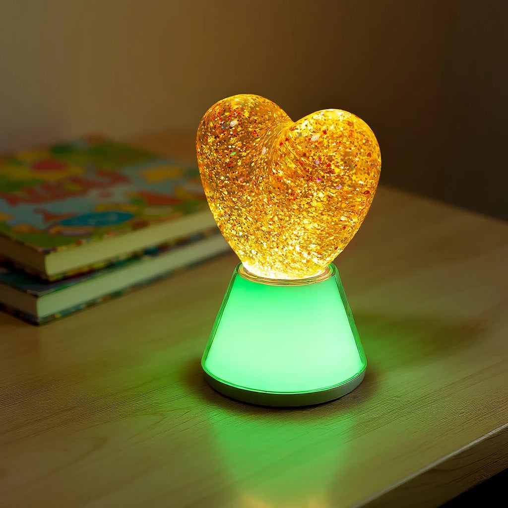 Magic lamp with glitter, Heart